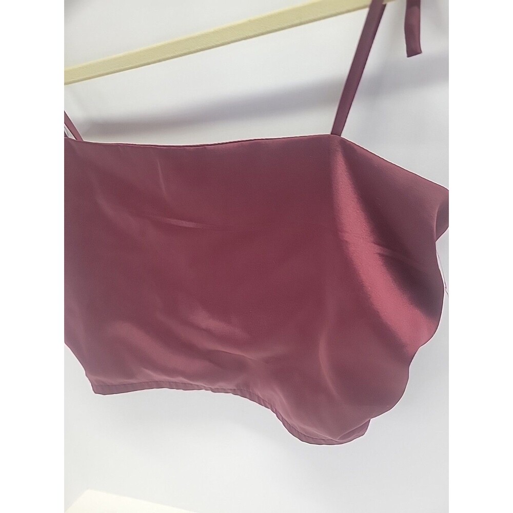 Forever 21 Satin Cropped Red Festival Clubwear Y2K Babydoll‎ Top Size Med